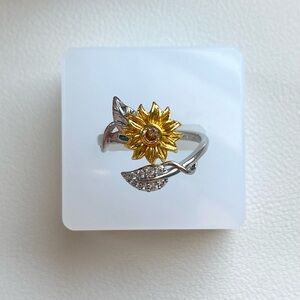 Sunflower Silver and Gold Ring